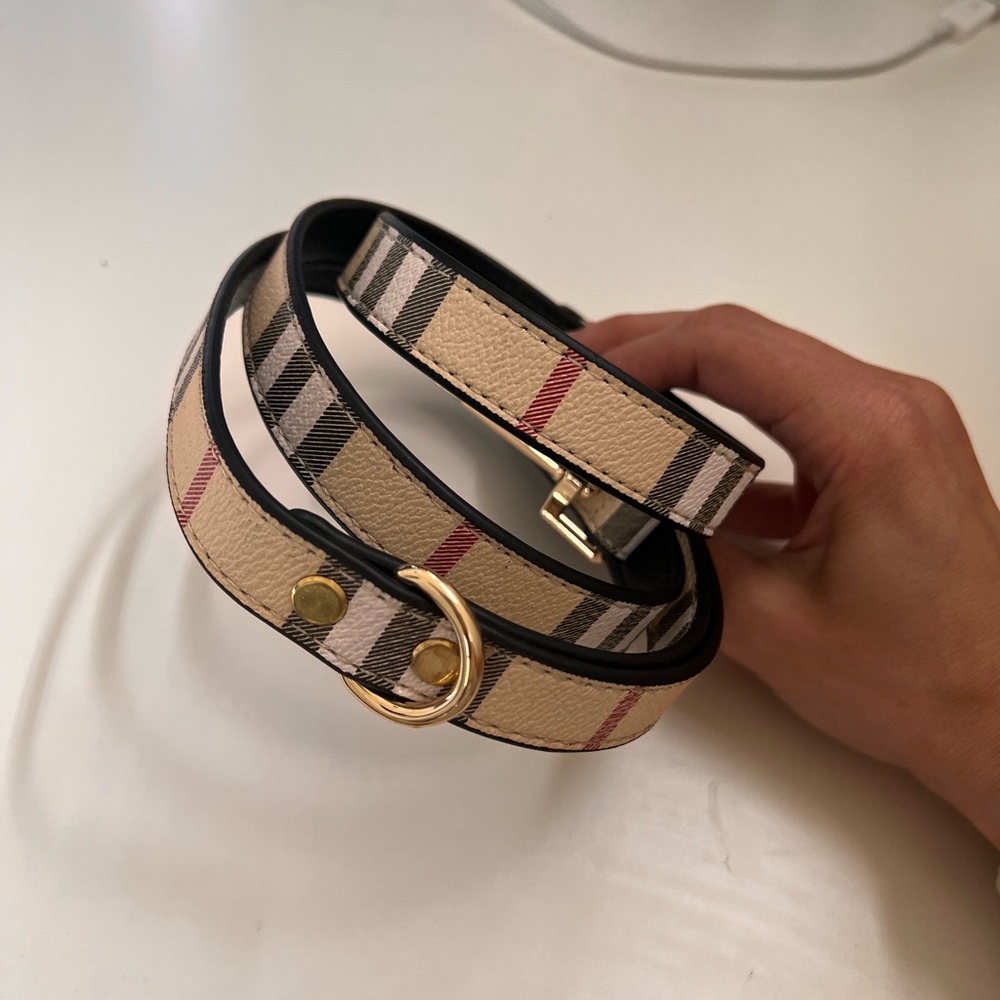 Designer Dog Leash - plaid print